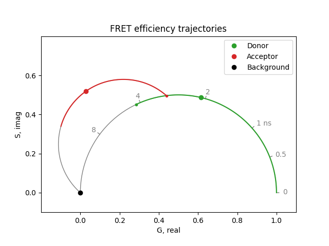 FRET efficiency trajectories