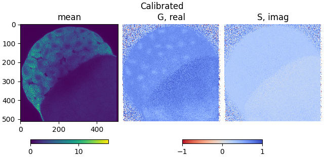 Calibrated, mean, G, real, S, imag